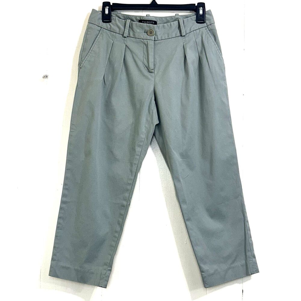 Talbots Relaxed Cropped Signature Chino Pants Size 4P Casual Preppy Pants